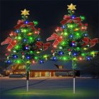 2pcs 20 LEDs Solar Christmas Tree Light With Constant Flashing Modes Outdoor Waterproof Christmas Decorations For Pathway Lawn Patio Solar Christmas Tree