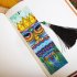 2pcs 5D DIY Diamond Painting Leather Bookmark with Tassel Special Shaped Resin Embroidery Craft SQ07