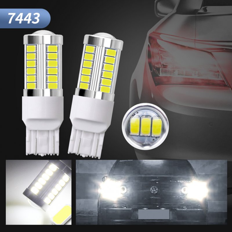 2pcs 7443-33smd-5730 Interior LED Lights For Car Brake Light Turn Signal Light Indoor Reading Light Lamp Bulbs White light