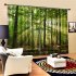 2pcs 75 166cm Blackout Curtain Anti UV Forest Print Drapes for Home Bedroom Balcony Decoration green 150cm X 166cm W H 