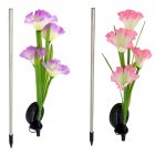 2pcs 8LEDs Solar-power Garden <span style='color:#F7840C'>Light</span> Morning Glory Lawn Lamp Waterproof <span style='color:#F7840C'>Night</span> <span style='color:#F7840C'>Light</span> for Outdoor Garden Decoration Pink and purple mixed