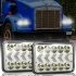 2pcs Aluminum 5 Inches 4x6 Truck Square Lights With Dynamic Sequential Turn Signal With H4 to 3 pin line
