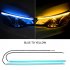 2pcs Automotive LED Turn Signal Driving Light Belt  Ultra thin Light Guide Strip Two color Streamer Turn Decorative Light Accessories 30CM white and yellow pair