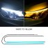 2pcs Automotive LED Turn Signal Driving Light Belt  Ultra thin Light Guide Strip Two color Streamer Turn Decorative Light Accessories 30CM ice blue yellow pair