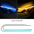 2pcs Automotive LED Turn Signal Driving Light Belt  Ultra thin Light Guide Strip Two color Streamer Turn Decorative Light Accessories 30CM blue and yellow pair