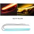 2pcs Automotive LED Turn Signal Driving Light Belt  Ultra thin Light Guide Strip Two color Streamer Turn Decorative Light Accessories 45CM ice blue yellow pair