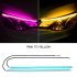 2pcs Automotive LED Turn Signal Driving Light Belt  Ultra thin Light Guide Strip Two color Streamer Turn Decorative Light Accessories 45CM white and yellow pair