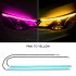 2pcs Automotive LED Turn Signal Driving Light Belt  Ultra thin Light Guide Strip Two color Streamer Turn Decorative Light Accessories 45CM ice blue yellow pair