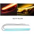 2pcs Automotive LED Turn Signal Driving Light Belt  Ultra thin Light Guide Strip Two color Streamer Turn Decorative Light Accessories 60CM blue and yellow pair