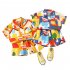 2pcs Baby Boys Short Sleeve Shirt Shorts Outfits Cartoon Fashion Print Cotton Beach Vacation Set blue 2 3Y 100cm