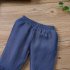 2pcs Baby Girls Outfits Set Flared Long Sleeves Lace T shirt Solid Color Bell bottom Pants For 3 8 Years Old Kids blue 12 18M 80cm