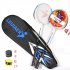 2pcs Badminton Racquet Light Weight Aluminium Alloy Hardness for Training and Sport Equipment blue