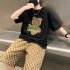 2pcs Boys Clothes Suit Cotton Round Neck Short Sleeve T shirt Shorts Sportswear Set bear suit white 5 6Y 120cm