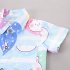 2pcs Boys Cotton Shirt Suit Cute Cartoon Printing Short Sleeves Lapel Tops Shorts Two piece Set For 1 4 Years Old Kids blue 2 3Y 100cm