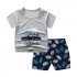 2pcs Boys Girls Cotton Pajamas Suit Summer Cute Printing Short Sleeves Shirt Shorts Two piece Set hands 80cm
