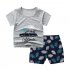 2pcs Boys Girls Cotton Pajamas Suit Summer Cute Printing Short Sleeves Shirt Shorts Two piece Set hands 100cm