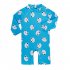 2pcs Boys Girls One piece Swimwear Cartoon Quick drying Sunscreen Surfing Swimsuit For 1 7 Years Old Kids Blue 1 2Y 2