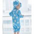 2pcs Boys Girls One piece Swimwear Cartoon Quick drying Sunscreen Surfing Swimsuit For 1 7 Years Old Kids Blue 1 2Y 2