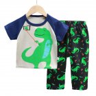 2pcs Boys Pajamas Set Short Sleeve Trousers Suit Air Conditioning Clothes For 1-6 Years Old Kids D04 1-2Y 80cm