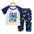 2pcs Boys Pajamas Set Short Sleeve Trousers Suit Air Conditioning Clothes For 1 6 Years Old Kids D05 1 2Y 80cm