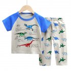 2pcs Boys Pajamas Set Short Sleeve Trousers Suit Air Conditioning Clothes For 1-6 Years Old Kids D05 2-3Y 90cm