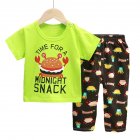 2pcs Boys Pajamas Set Short Sleeve Trousers Suit Air Conditioning Clothes For 1-6 Years Old Kids D07 2-3Y 90cm