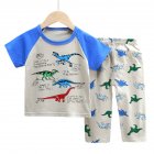 2pcs Boys Pajamas Set Short Sleeve Trousers Suit Air Conditioning Clothes For 1-6 Years Old Kids D05 3-4Y 100cm