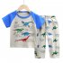 2pcs Boys Pajamas Set Short Sleeve Trousers Suit Air Conditioning Clothes For 1 6 Years Old Kids D09 3 4Y 100cm
