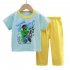 2pcs Boys Pajamas Set Short Sleeve Trousers Suit Air Conditioning Clothes For 1 6 Years Old Kids D09 3 4Y 100cm