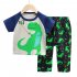 2pcs Boys Pajamas Set Short Sleeve Trousers Suit Air Conditioning Clothes For 1 6 Years Old Kids D09 3 4Y 100cm