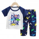2pcs Boys Pajamas Set Short Sleeve Trousers Suit Air Conditioning Clothes For 1-6 Years Old Kids D06 5-6Y 120cm