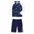 2pcs Boys Split Swimwear Sunscreen Long Sleeves Swimsuit Boxers Set For 2 10 Years Old Kids 329 blue and white 2 3Y 4