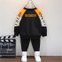 2pcs Boys Sweatshirt Pants Set Long Sleeves Round Neck Sweater Trousers Suit For 2 10 Years Old Kids orange 2 3Y 90cm