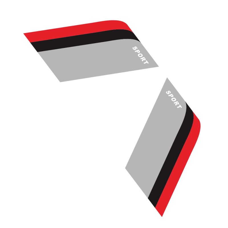 2pcs Car Sticker Decorative Label For Bmw Benz Audi Vw Honda Mazda Black-red-gray For The Three-color Sports Strip Red + Black + Gray