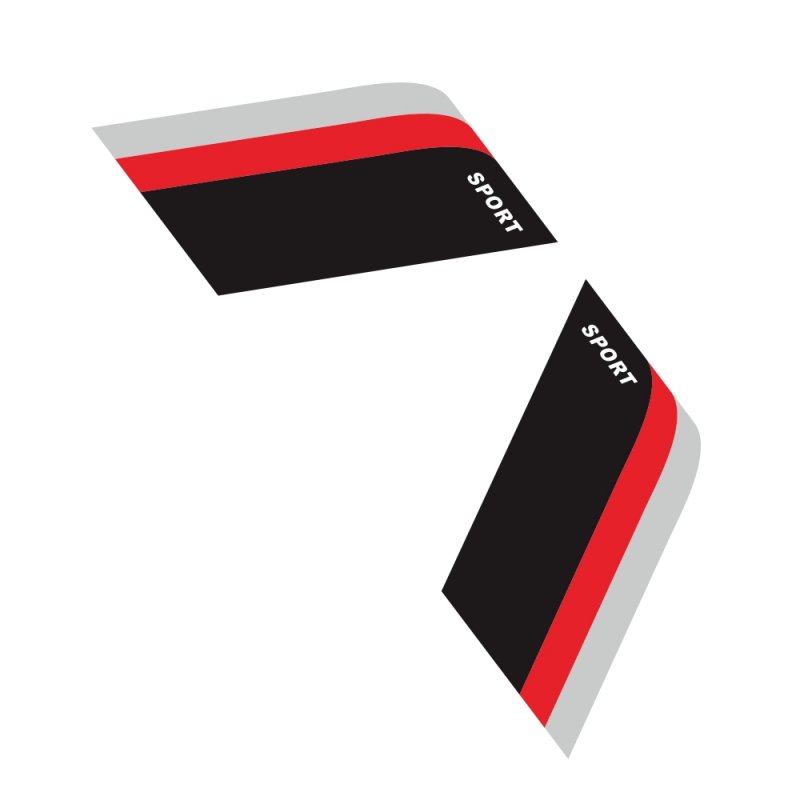2pcs Car Sticker Decorative Label For Bmw Benz Audi Vw Honda Mazda Black-red-gray For The Three-color Sports Strip Gray + Red + Black