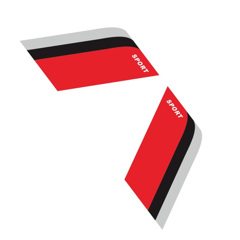 2pcs Car Sticker Decorative Label For Bmw Benz Audi Vw Honda Mazda Black-red-gray For The Three-color Sports Strip Grey + black + red