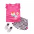 2pcs Cartoon Printing Tank Top Set For Girls Summer Cotton Vest Shorts Two piece Set sun flower rose red 1 2Y 90cm