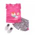 2pcs Cartoon Printing Tank Top Set For Girls Summer Cotton Vest Shorts Two piece Set Lollipop rose red 2 3Y 100cm