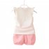 2pcs Cartoon Printing Tank Top Set For Girls Summer Cotton Vest Shorts Two piece Set Lollipop rose red 2 3Y 100cm