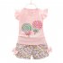 2pcs Cartoon Printing Tank Top Set For Girls Summer Cotton Vest Shorts Two piece Set doll blue 2 3Y 100cm