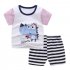 2pcs Children Cotton Home Wear Suit Short Sleeves T shirt Shorts Two piece Set For Boys Girls thunderstorm 110cm