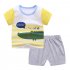 2pcs Children Cotton Home Wear Suit Short Sleeves T shirt Shorts Two piece Set For Boys Girls thunderstorm 110cm