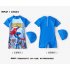 2pcs Children One piece Swimsuit Sun Protection Diving Suit Cartoon Printing Swimsuit With Swimming Cap blue 5 6year L