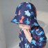 2pcs Children One piece Swimsuit For Boys Girls Cartoon Dinosaur Flower Sunscreen Swimwear With Swimming Cap Dark Blue Dinosaur 3 4Y 4