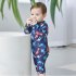 2pcs Children One piece Swimsuit For Boys Girls Cartoon Dinosaur Flower Sunscreen Swimwear With Swimming Cap Dark Blue Dinosaur 3 4Y 4
