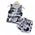 2pcs Children Sleeveless Tank Tops Suit Summer Vest Shorts Breathable Quick drying Sports Set gray camouflage 7 8Y 120cm