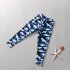 2pcs Children Split Swimsuit Suit Boys Long Sleeves Cartoon Printing Sunscreen Swimwear Swimming Pants Set blue 7 8years 2XL