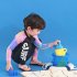 2pcs Children Split Swimwear Long Sleeves Sunscreen Breathable Quick drying Beach Swimsuit For Girls Boys Colorful 2XL
