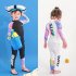 2pcs Children Split Swimwear Long Sleeves Sunscreen Breathable Quick drying Beach Swimsuit For Girls Boys Colorful 4XL