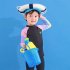 2pcs Children Split Swimwear Long Sleeves Sunscreen Breathable Quick drying Beach Swimsuit For Girls Boys Colorful 4XL